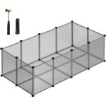 Enclos pour petits animaux avec fond cage modulable pour cochon d?inde hamster lapin rongeur gris