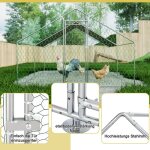 Enclos poulailler 3x4x2m avec serrure de s�curit� et toile pe imperm�able enclos m�tallique pour poules ...