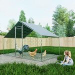 Enclos poulailler 6 m avec toit impermable acier galvanis parc grillag 3x2x2m pour pouleslapins anti ...