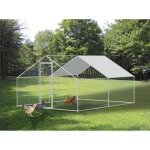 Enclos poulailler 9 m parc grillag 3x3x2 m acier galvanis - naturel