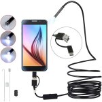 Endoscope 3 en 1 usbmicrotype - c ultra - mince 8mm semi - rigide cam�ra dinspection avec 6 led ip67 ...