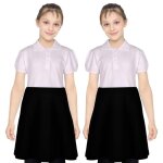 Enfants filles jupe uniforme scolaire lot de 2 taille Élastiquée Été jupes patineuse Enfants filles jupe uniforme scolaire lot de 2 taille Élastiquée Été jupes patineuse