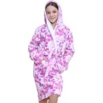 Enfants filles polaire luxe sherpa à capuche robe de chambre tie dye lilas peignoir 2 - 3 Enfants filles polaire luxe sherpa à capuche robe de chambre tie dye lilas peignoir 2 - 3
