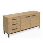 Enfilade 2 portes / 3 tiroirs - craft - chêne hamilton / noir - 152 x 39, 5 x 72, 3 cm - demeyre Enfilade 2 portes / 3 tiroirs - craft - chêne hamilton / noir - 152 x 39, 5 x 72, 3 cm - demeyre