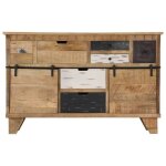 Enfilade / bahut / vitrine - rustique - buffet 140 x 38 x 90 cm bois de manguier massif @379725 Enfilade / bahut / vitrine - rustique - buffet 140 x 38 x 90 cm bois de manguier massif @379725