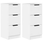 Enfilade / bahut / vitrine - rustique - buffets 2 pcs blanc 30 x 30 x 70 cm bois ding�nierie @946530