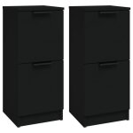 Enfilade / bahut / vitrine - rustique - buffets 2 pcs noir 30 x 30 x 70 cm bois ding�nierie @798003