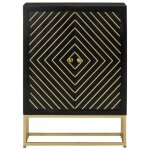Enfilade / bahut / vitrine - rustique - buffet avec 2 portes noir et dor 55 x 30 x 75 cm manguier @904443 ...
