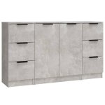 Enfilade / bahut / vitrine - rustique - buffets 3 pcs gris bton bois dingnierie @395819