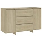 Enfilade / bahut / vitrine - rustique - buffet avec 3 tiroirs chêne sonoma 120 x 41 x 75 cm bois ingénierie ... Enfilade / bahut / vitrine - rustique - buffet avec 3 tiroirs chêne sonoma 120 x 41 x 75 cm bois ingénierie ...
