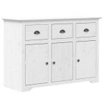 Enfilade / bahut / vitrine - rustique - buffet bodo blanc 1155 x 44 x 80 cm bois massif de pin @114486 ...