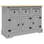 Enfilade / bahut / vitrine - rustique - buffet corona gris 112 x 43 x 78 cm bois massif pin mex icain ... Enfilade / bahut / vitrine - rustique - buffet corona gris 112 x 43 x 78 cm bois massif pin mex icain ...