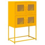 Enfilade / bahut / vitrine - rustique - buffet haut jaune moutarde 68 x 39 x 107 cm acier @714682