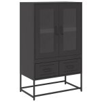 Enfilade / bahut / vitrine - rustique - buffet haut noir 68 x 39 x 1115 cm acier @218957