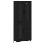 Enfilade / bahut / vitrine - rustique - buffet haut noir 695 x 34 x 180 cm bois dingénierie @364609 Enfilade / bahut / vitrine - rustique - buffet haut noir 695 x 34 x 180 cm bois dingénierie @364609