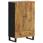 Enfilade / bahut / vitrine - rustique - buffet haut avec tiroir 60 x 33 x 100cm bois massif manguier ...