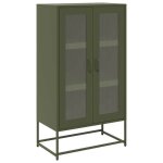Enfilade / bahut / vitrine - rustique - buffet haut vert olive 68 x 39 x 123 cm acier @789523 Enfilade / bahut / vitrine - rustique - buffet haut vert olive 68 x 39 x 123 cm acier @789523