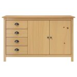 Enfilade / bahut / vitrine - rustique - buffet hill marron miel 130 x 40 x 80 cm bois de pin solide @891474 ...