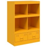 Enfilade / bahut / vitrine - rustique - buffet jaune moutarde 67 x 39 x 95 cm acier @502858