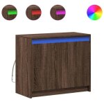 Enfilade / bahut / vitrine - rustique - buffet avec led chne marron 72 x 34 x 61 cm bois dingnierie ...