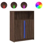 Enfilade / bahut / vitrine - rustique - buffet avec led chne marron 77 x 34 x 100 cm bois dingnierie ...