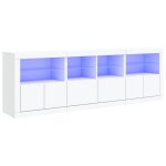 Enfilade / bahut / vitrine - rustique - buffet avec lumières led blanc 202 x 37 x 67 cm @957018 Enfilade / bahut / vitrine - rustique - buffet avec lumières led blanc 202 x 37 x 67 cm @957018
