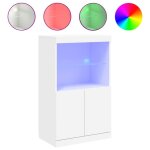 Enfilade / bahut / vitrine - rustique - buffet avec lumires led blanc 605 x 37 x 100 cm @114401