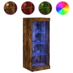 Enfilade / bahut / vitrine - rustique - buffet avec lumières led chêne fumé 41 x 37 x 100 cm @863699 Enfilade / bahut / vitrine - rustique - buffet avec lumières led chêne fumé 41 x 37 x 100 cm @863699