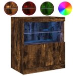 Enfilade / bahut / vitrine - rustique - buffet avec lumières led chêne fumé 60 x 37 x 67 cm @483570 Enfilade / bahut / vitrine - rustique - buffet avec lumières led chêne fumé 60 x 37 x 67 cm @483570