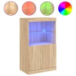 Enfilade / bahut / vitrine - rustique - buffet avec lumires led chne sonoma 605 x 37 x 100 cm @627556 ...