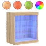 Enfilade / bahut / vitrine - rustique - buffet avec lumires led chne sonoma 605 x 37 x 67 cm @840407 ...