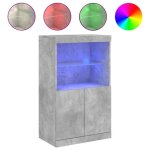 Enfilade / bahut / vitrine - rustique - buffet avec lumi�res led gris b�ton 605 x 37 x 100 cm @506251 ...