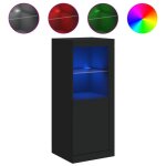 Enfilade / bahut / vitrine - rustique - buffet avec lumires led noir 41 x 37 x 100 cm @535355
