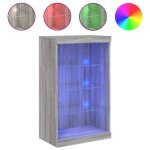 Enfilade / bahut / vitrine - rustique - buffet avec lumi�res led sonoma gris 605 x 37 x 100 cm @586833 ...