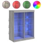Enfilade / bahut / vitrine - rustique - buffet avec lumires led sonoma gris 81 x 37 x 100 cm @332245 ...