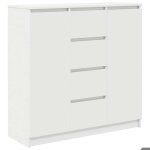 Enfilade / bahut / vitrine - rustique - buffet avec tiroirs blanc 1005 x 35 x 985 cm bois ding�nierie ...