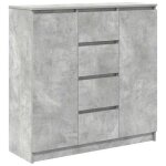 Enfilade / bahut / vitrine - rustique - buffet avec tiroirs gris bton 1005 x 35 x 985 cm bois ingnierie ...