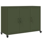 Enfilade / bahut / vitrine - rustique - buffet vert olive 1005 x 39 x 72 cm acier @881229