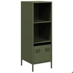 Enfilade / bahut / vitrine - rustique - buffet vert olive 35 x 39 x 1035 cm acier @248679