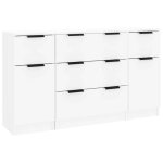 Enfilade / bahut / vitrine - rustique - ensemble de buffets 3 pcs blanc brillant bois dingnierie @272809 ...