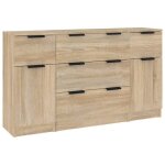 Enfilade / bahut / vitrine - rustique - ensemble de buffets 3 pcs chne sonoma bois dingnierie @271805 ...