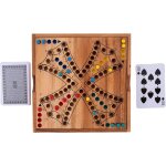 Engelhart - 350262 - jeu de tock en bois - coffret de voyage non pliant - 4 joueurs avec cartes et pions ...