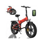 Engwe engine x rouge - v�lo �lectrique pliable 20 - batterie amovible 48v13ah - autonomie 120km - vtt ...