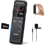 Enregistreur vocal num�rique 95gb ponovo dictaphone vocale avec microphone externe portable & s�curis� ...
