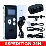 Enregistreur vocal numrique portable 8 go double microphone lecteur mp3 audio pour confrences entretiens ...