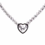 Enrico coveri ecj304 collier femme solitaire coeur clouté brillant collier acier argent pierre blanche ... Enrico coveri ecj304 collier femme solitaire coeur clouté brillant collier acier argent pierre blanche ...