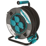 Enrouleur chantier 40 m�tres - guide c�ble - 4 prises avec clapet - section 3g15mm2 - ip44 - poign�e