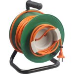 Enrouleur éléctrique zenitech 25m - sans prise - avec pied en métal et coupe circuit - 2x15 mm² Enrouleur éléctrique zenitech 25m - sans prise - avec pied en métal et coupe circuit - 2x15 mm²