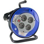 Enrouleur rallonge électrique - câble de 15m h05vv - f 3g1. 50 mm² - 4 prises 16a Enrouleur rallonge électrique - câble de 15m h05vv - f 3g1. 50 mm² - 4 prises 16a