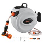 Enrouleur tuyau arrosage mural - vevor - 30 m x 12 mm - dévidoir de tuyaux deau rétractable - avec support ... Enrouleur tuyau arrosage mural - vevor - 30 m x 12 mm - dévidoir de tuyaux deau rétractable - avec support ...